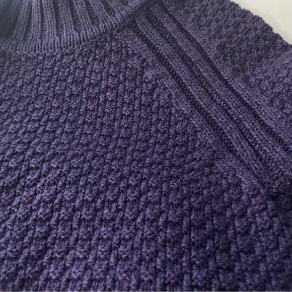 Northern Reflections Sz S Cozy Purple Chunky Knit Cowl Neck Sweater Side Slits - Picture 7 of 14